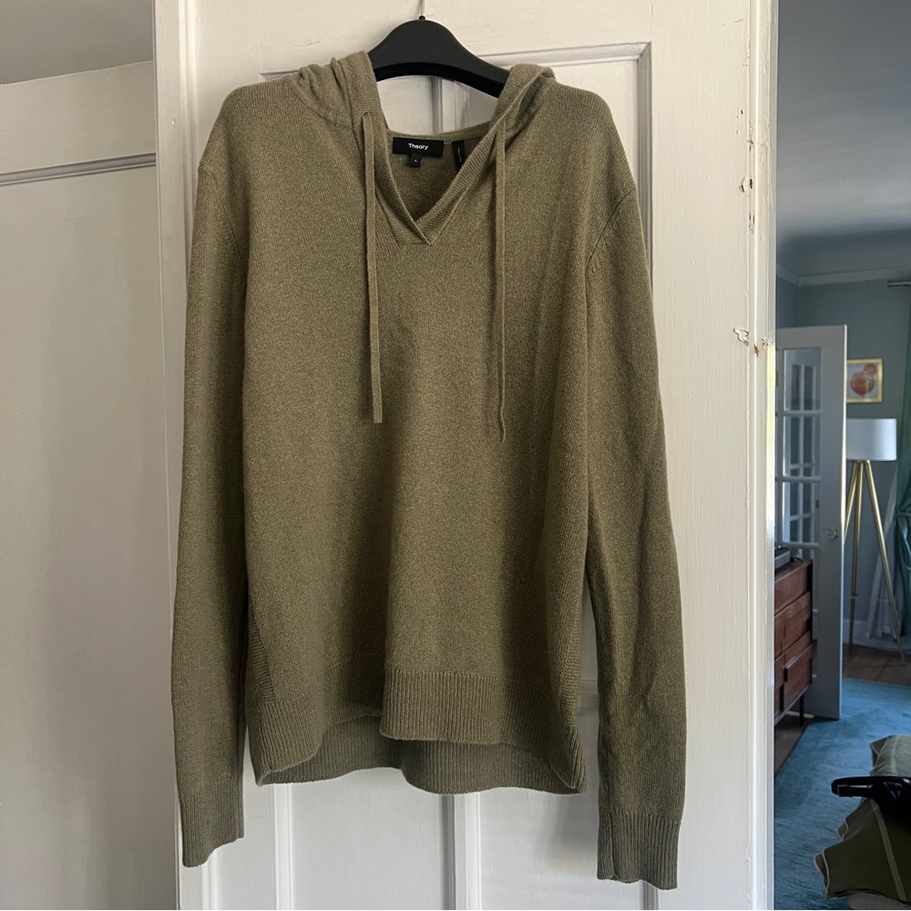 Theory Easy V 100% Cashmere Hoodie